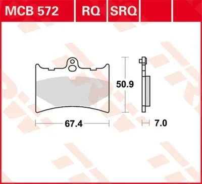 Bromsbelägg TRW MCB572