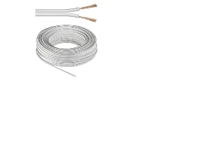 Goobay Högtalarkabel vit CU 50 m rulle, tvärsnitt 2 x 2,5 mm²