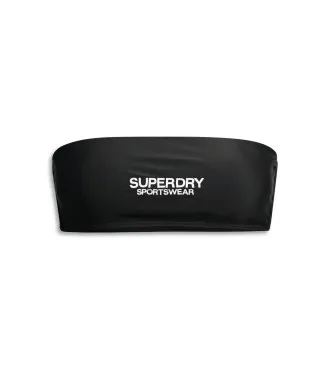 Superdry för kvinnor. W3010388A Bandeau-bikinitopp med logotyp svart (XL), Strandkläder, Återvunnen polyester, Hållbar