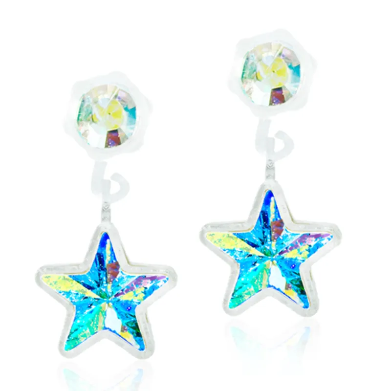 Blomdahl örhängen Blomdahl MP Pendant Star 4/6 mm Rainbow