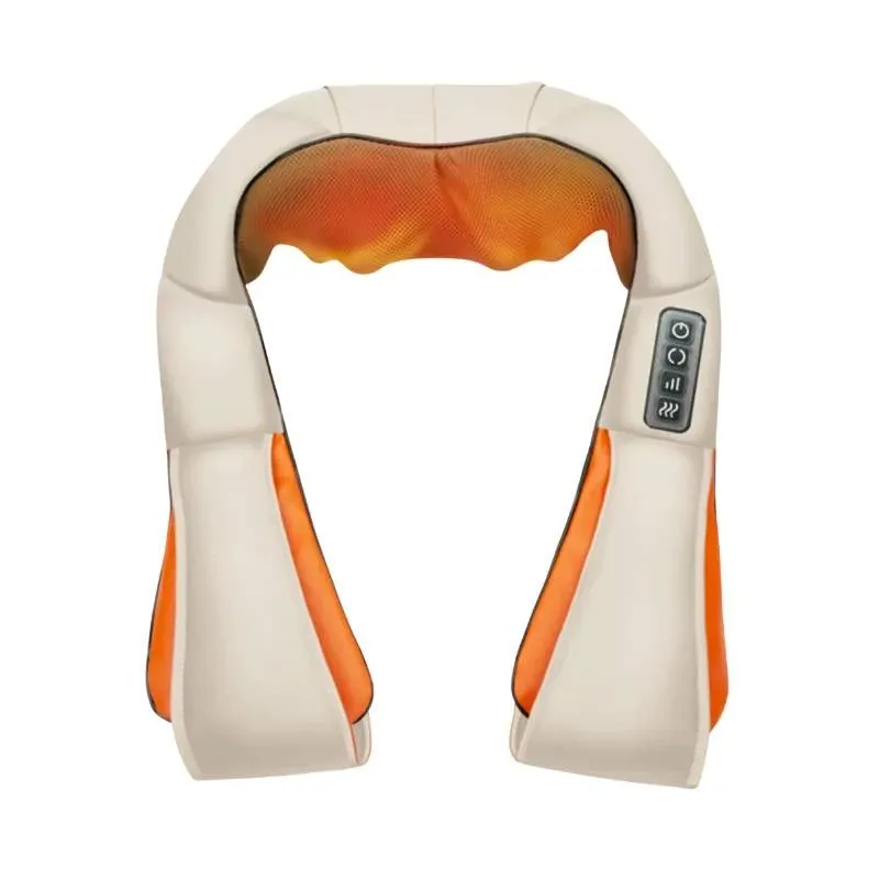 Shiatsu nack- och axelmassage, värmeterapi, beige