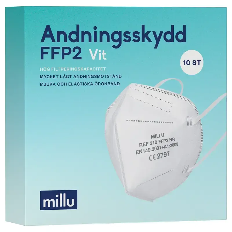Köp 2 få 25% | Millu Andningsskydd FFP2 Vit 10 st