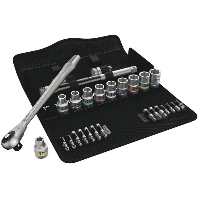 Wera Zyklop Metal 004077 Spärrnyckelsats 28 delar, 1/2″