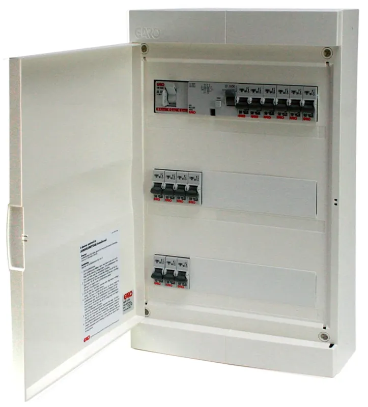 Garo NUP 339 Centralapparat färdigkopplad, IP31 3 x 39 moduler