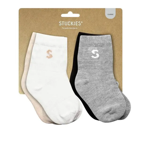 Stuckies Classic Utan anti-slip 10/15 0-6 mån 4-pack