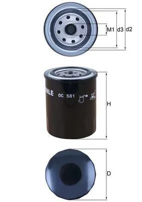 Oljefilter MAHLE OC 581