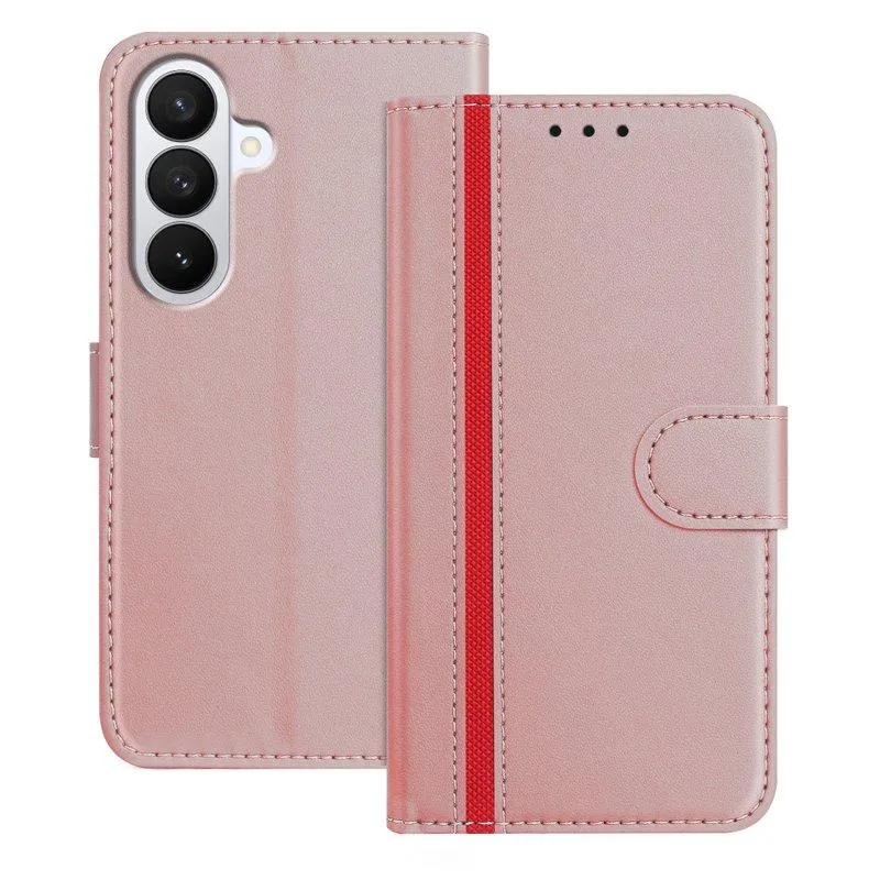 Plånboksfodral för Samsung Galaxy S26 Plus Magnetiskt Konstläder – Roséguld