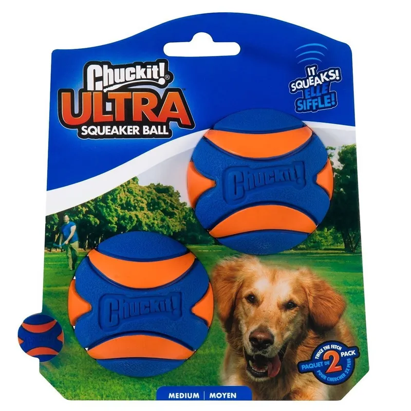 CHUCKIT chuckit ultra squeaker boll m 6cm 2 st.