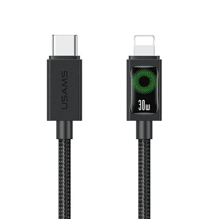 USAMS USB-C till Lightning 30W Kabel 1.2m U92 – Svart