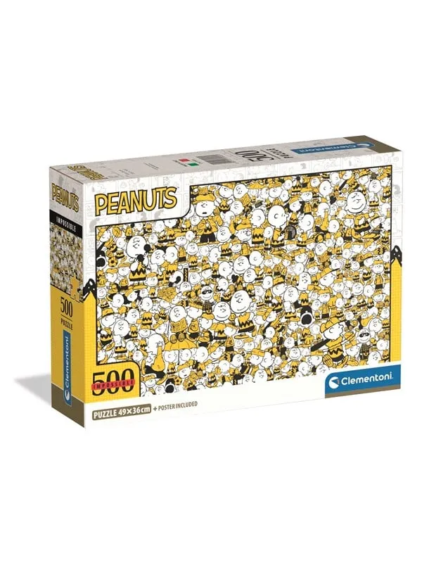 Clementoni Pussel Impossible Peanuts - Compact Box, 500 br 2D Pussel