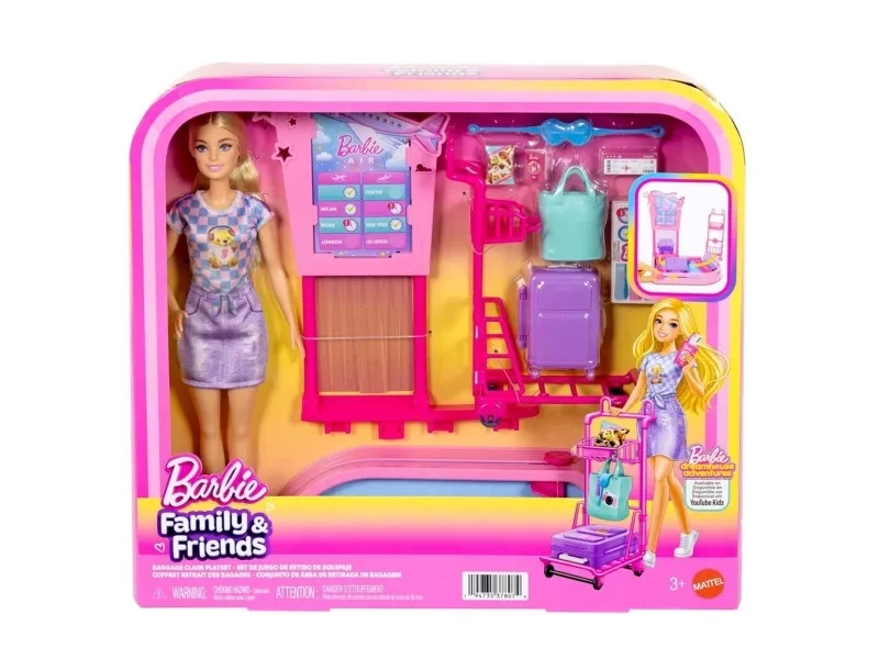 Barbie Leksaksset - 20 cm - Familj & Friends - Bagageutlämning