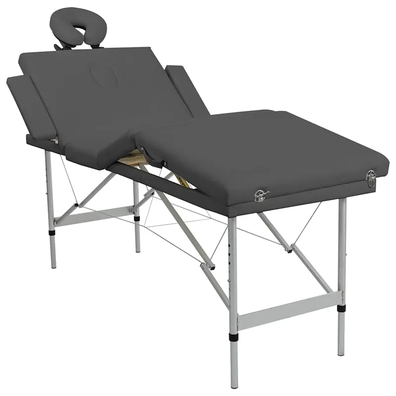 vidaXL Massagebänk med 4 zoner aluminiumram antracit 186×68 cm