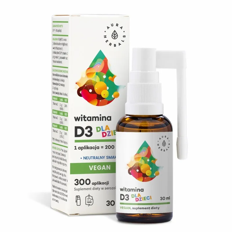 Aura Herbals – Vitamin D3 Vegan för Barn, 30 ml
