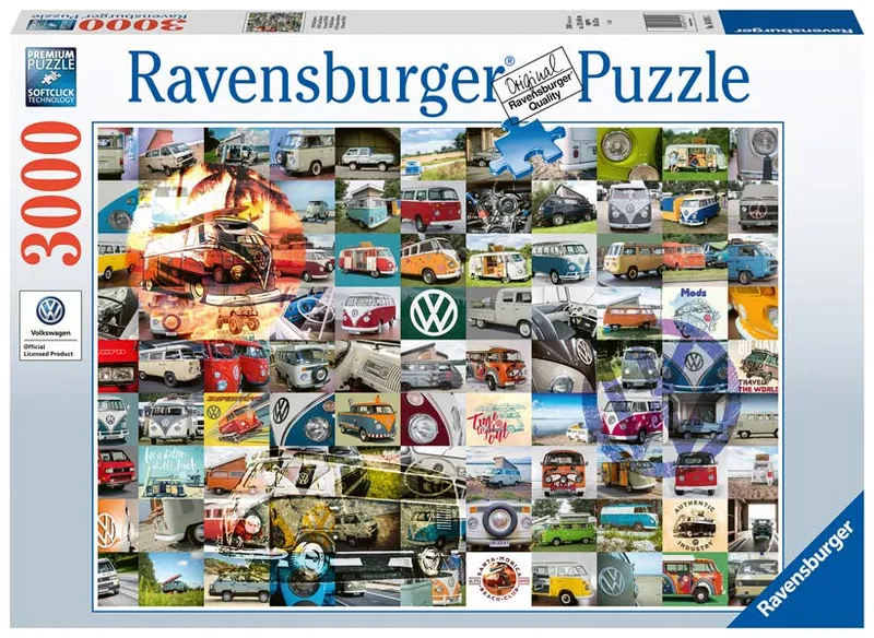 Pussel – 99 Volkswagen Bulli stunder-kollage 3000 bitar