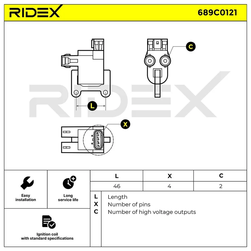 Tändspole RIDEX 689C0121