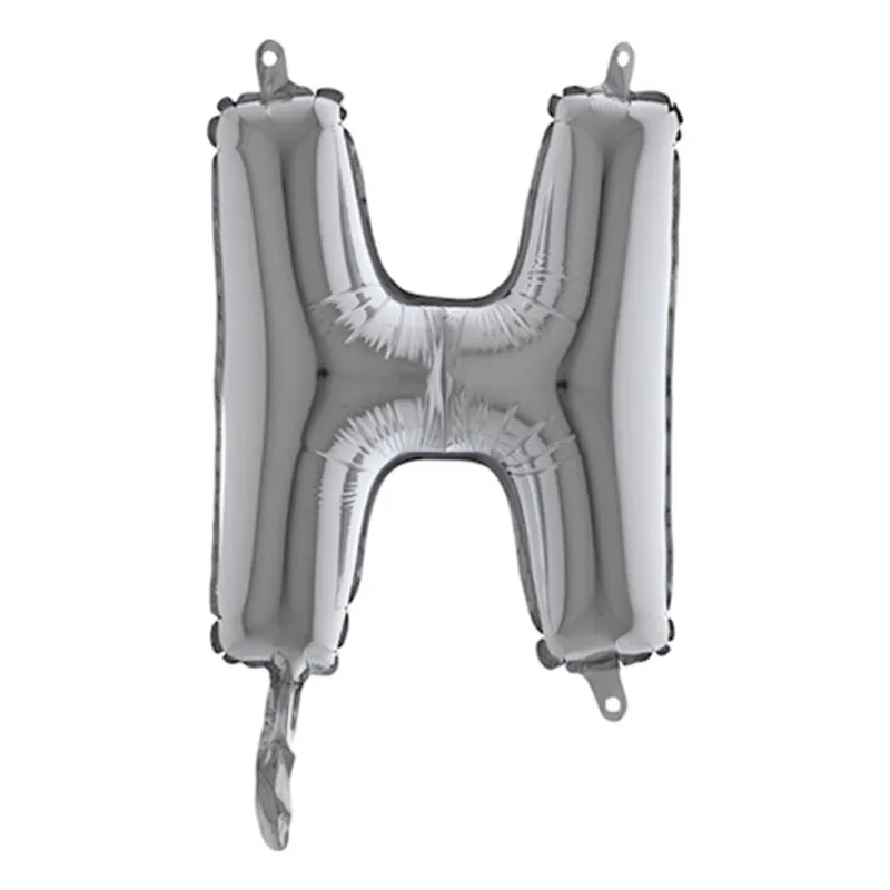 Bokstavsballong Mini Silver - Bokstav H