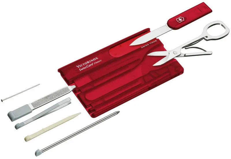 Victorinox Swiss Card Classic Red Transparent