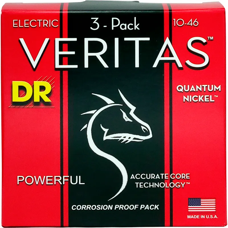 DR Strings VTE-10-3PK Veritas elgitarrsträngar, 010-046 (set)