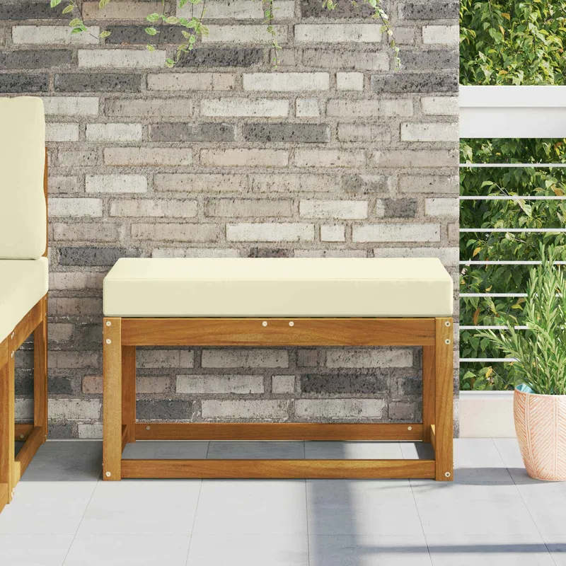 vidaXL Utomhus sitskudde Tyg Gräddvit 80 x 40 x 8 cm