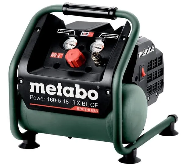 Metabo batteridriven kompressor Power 160-5 18 LTX BL OF, oljefri, borstlös motor, 18 V, utan batteri och laddare