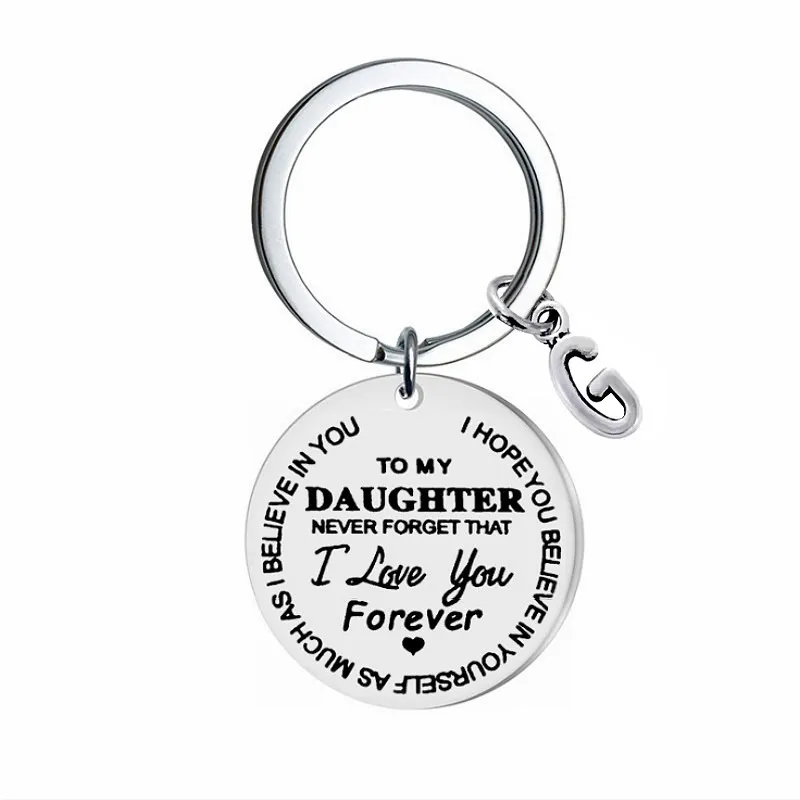 Nyckelring med tag ”To my Daughter” (Till min dotter) Rostfritt stål