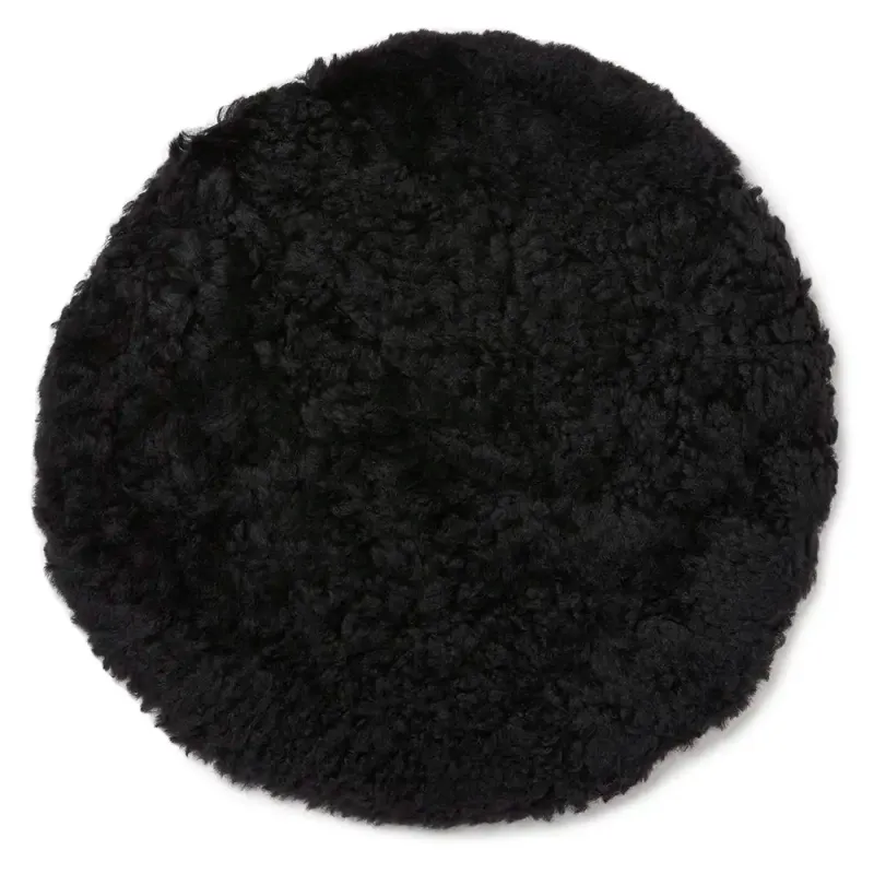 Skinnwille, Curly Sittdyna ø34 cm Black