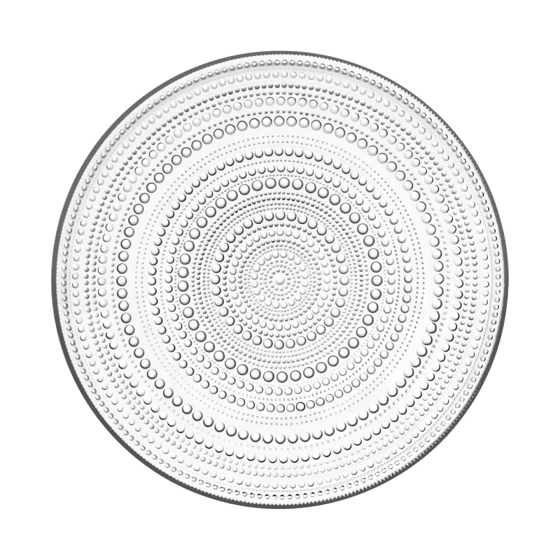 Iittala – Kastehelmi – Uppläggningsfat – 315 mm klarglas Design Oiva Toikka