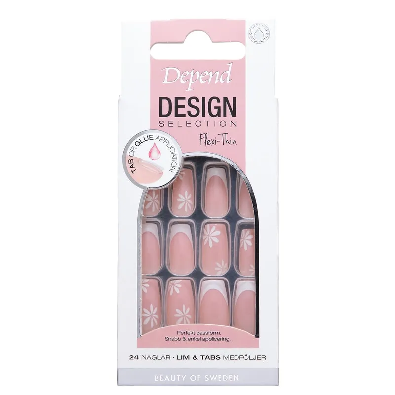 Depend Design Selection French Flower Blossom Short Coffin nord – 24 pcs