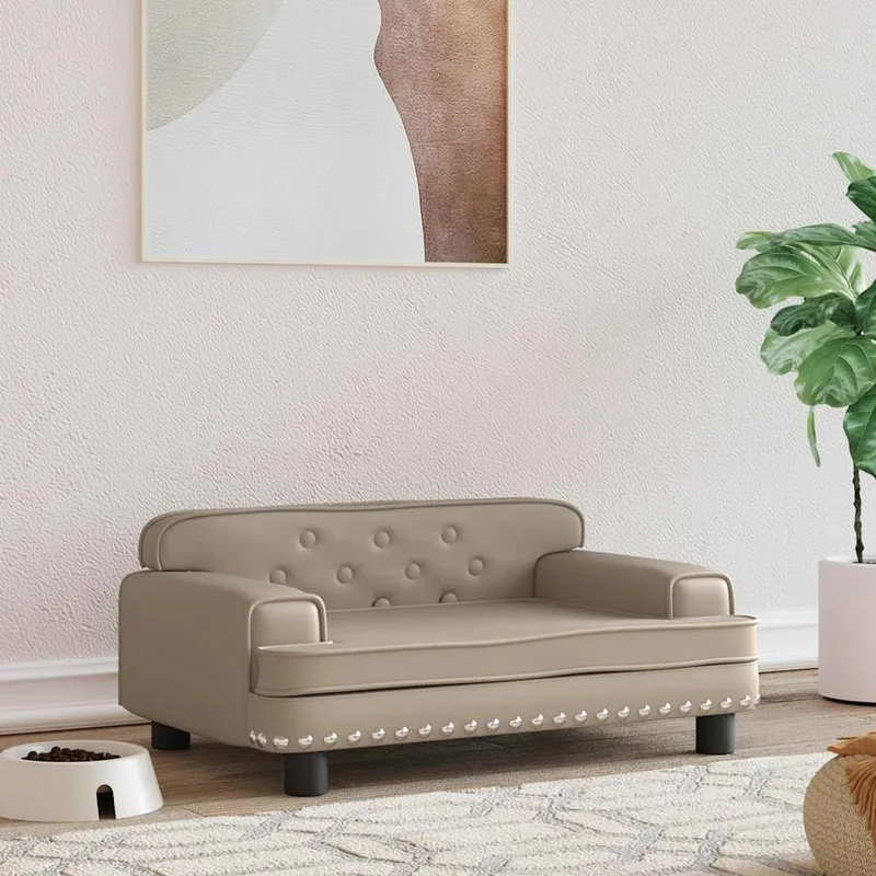 vidaXL Hundbädd cappuccino 70x45x30 cm konstläder #8760