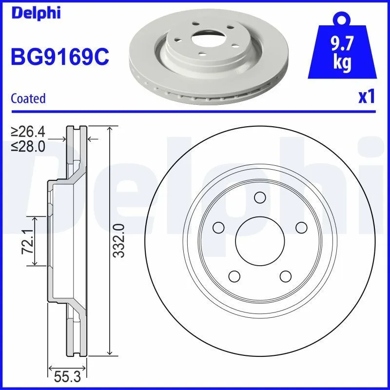 Bromsskiva DELPHI BG9169C