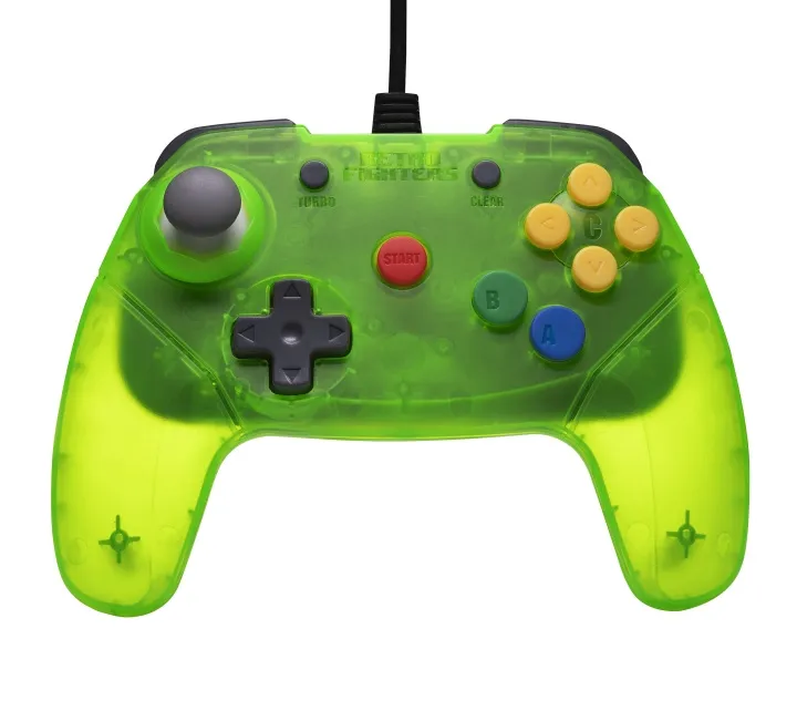 Retro Fighters Brawler64 Color Edition v2 – Extreme Green – Wired Controller – Nintendo 64
