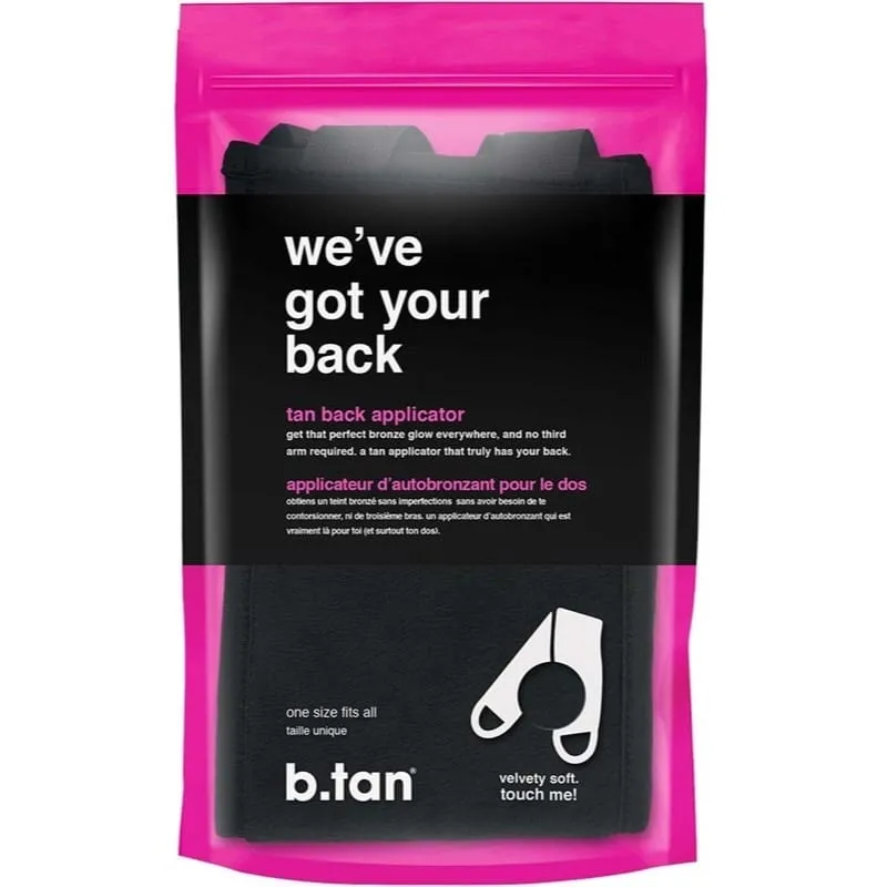B.Tan, Back, Tanning Applicator, Black, Free Size, 1 Applicator