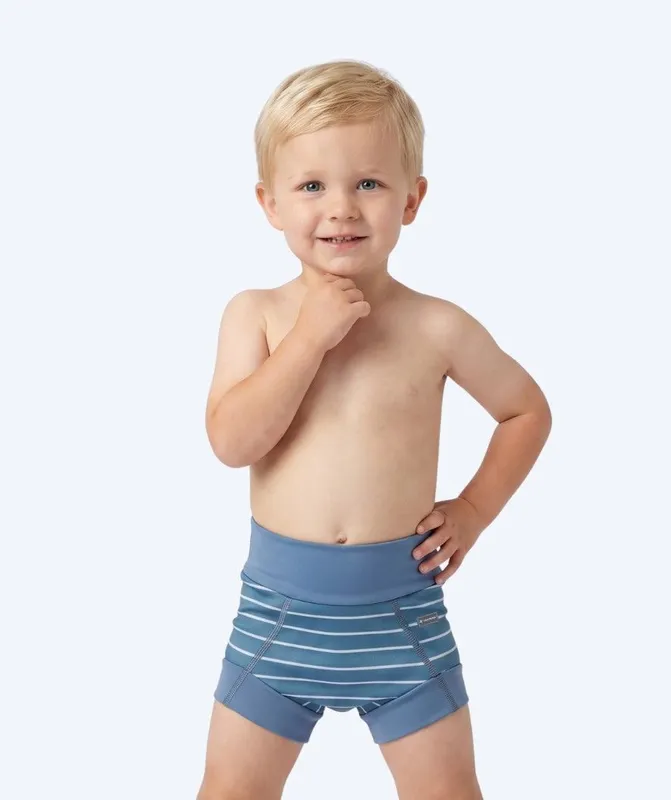 Watery blöjbadbyxor för barn - Neoprene Swim Nappy - Nordic Blue Stripes - Badblöja (Bäst i test)