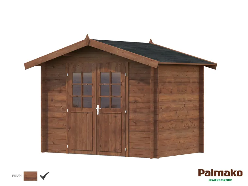 Palmako Valentine Förråd 5 m²/inv. 4,7 m², utan golv brun tryckimpr.