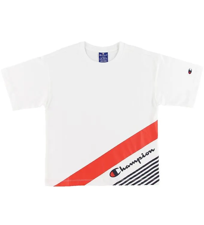Champion Fashion T-shirt – Vit m. Tryck (#3871)