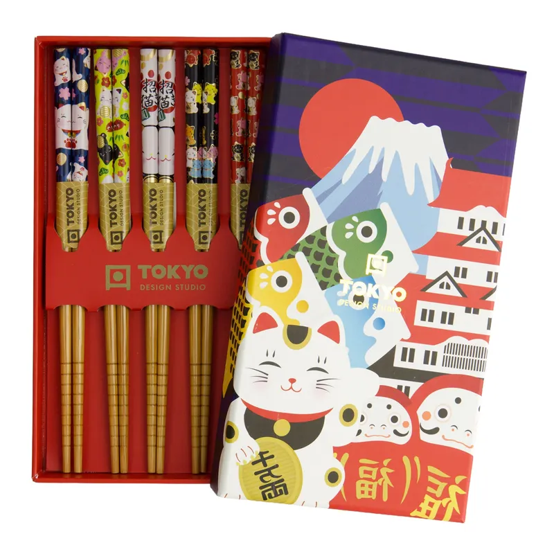 Tokyo design studio Lyckokatter ätpinnar 5-pack