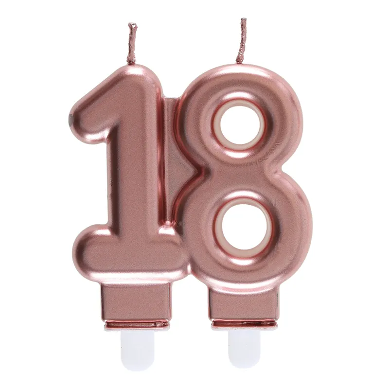 Tårtljus 18-år roséguld