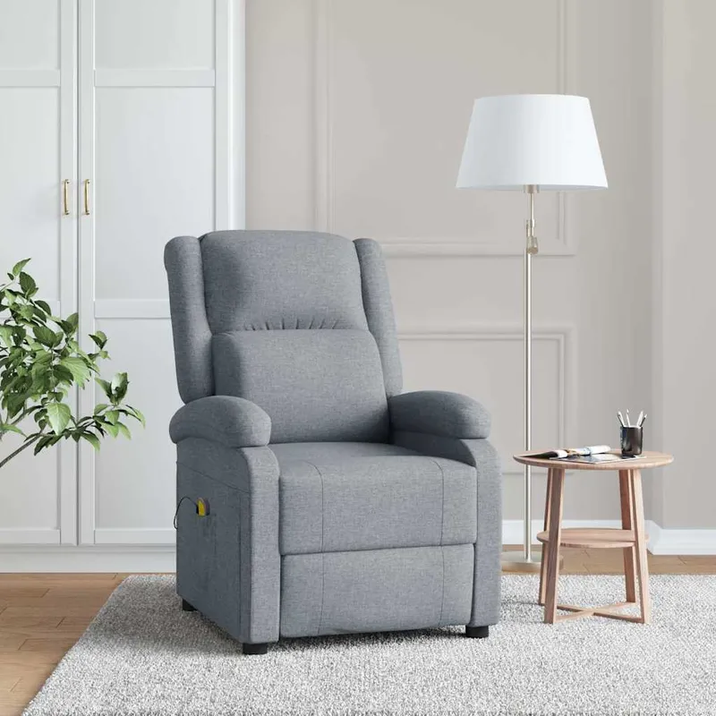 Vidaxl Massagestol, Ljusgrå, Klädd i Tyg