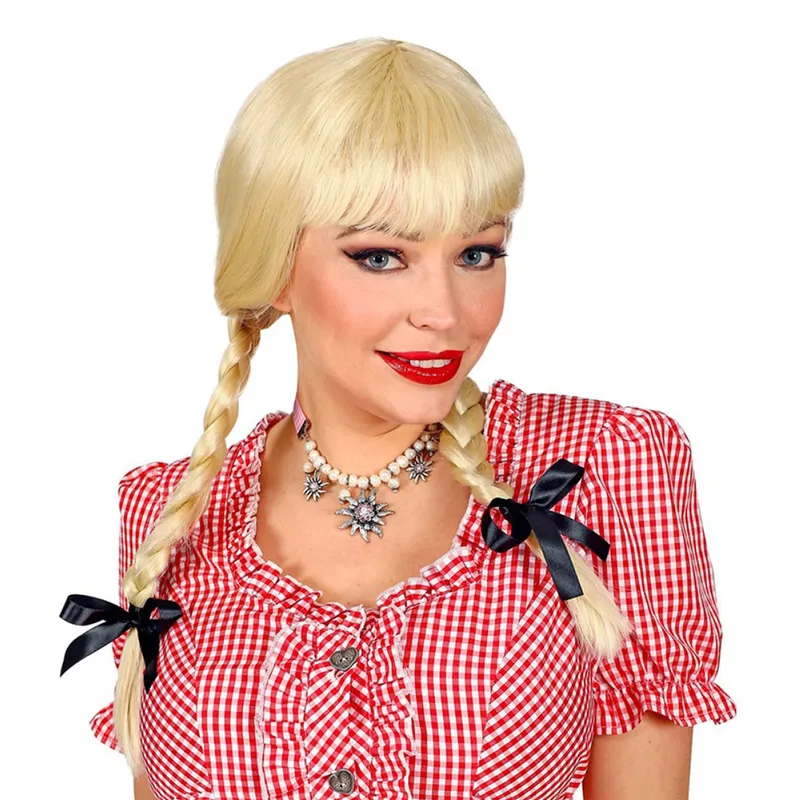 Bavarian Blond Peruk med Flätor - One size