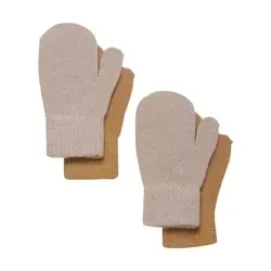 CeLaVi Vantar – Ull/Nylon – 2-pack – Beige Guld m. Glitter