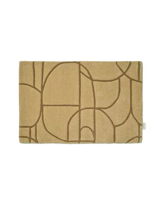 Modern Abstract dörrmatta mustard