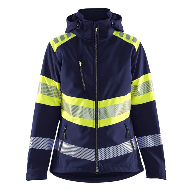 SOFTSHELLJACKA 4404 2513 VARSEL DAM MARINBLÅ/VGUL S | Beijerbygg Byggmaterial