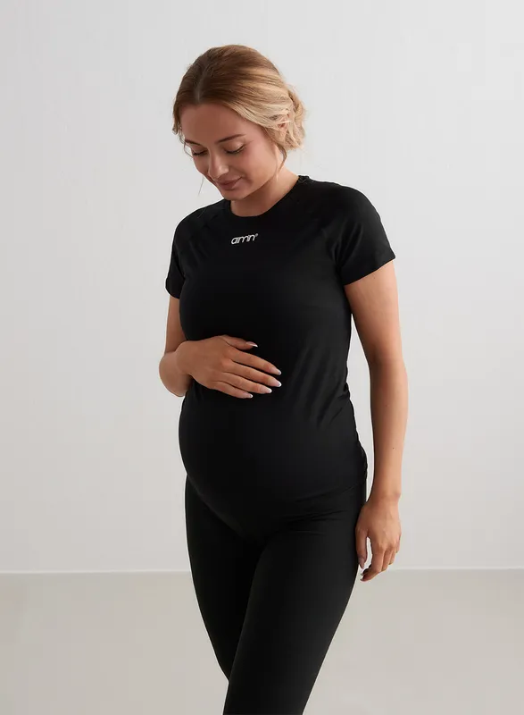 aim’n Soft Basic Maternity Kortärmad Gravidtopp, Svart, XS