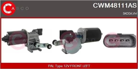 Vindrutetorkarmotor CASCO CWM48111AS