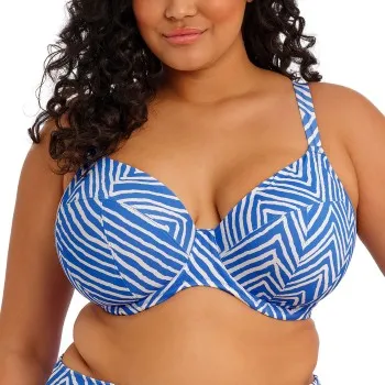 Elomi Fiji Falls Plunge Bikini Top Vit/Blå H 90 Dam