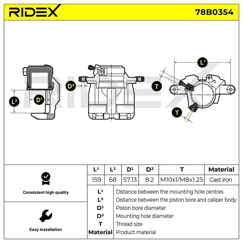 Bromsok RIDEX 78B0354