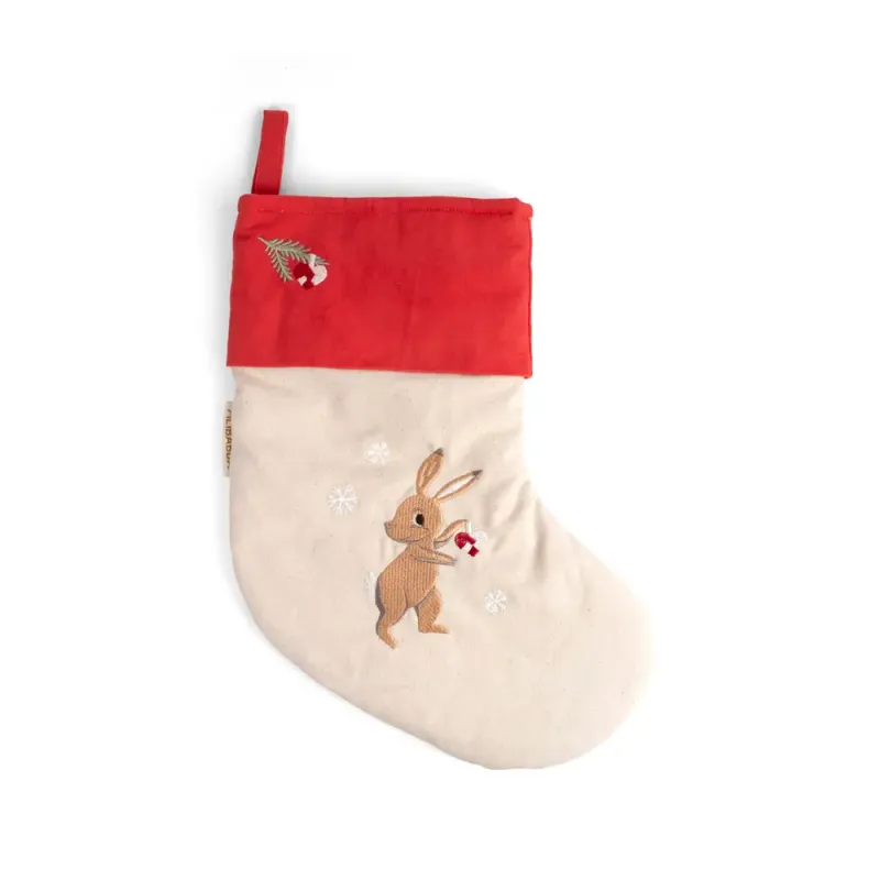 Broderad strumpa – Wonderful Winter – Hare