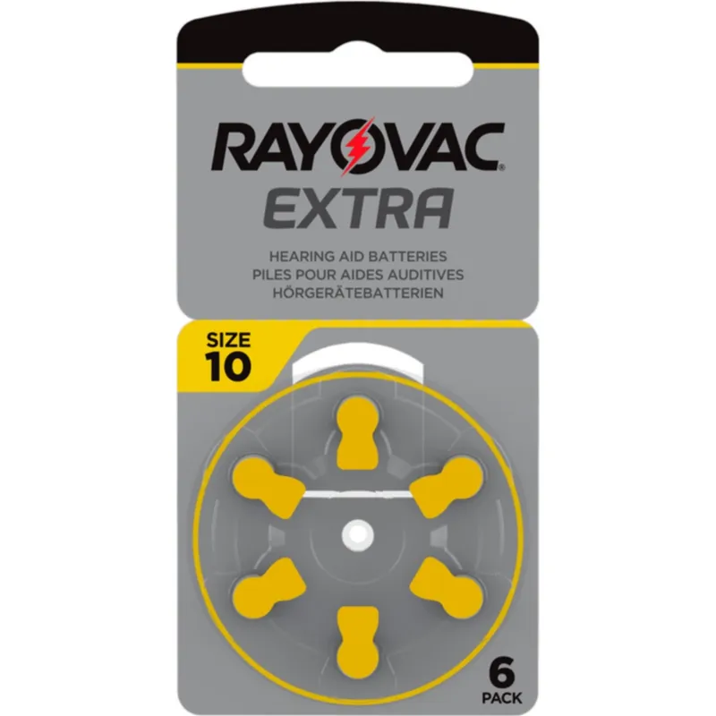 Rayovac Extra Hörapparatsbatterier 10 gul 6-pack