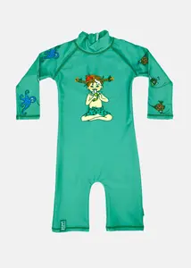 Swimpy UV-dräkt 74-80 Pippi Söderhavet grön