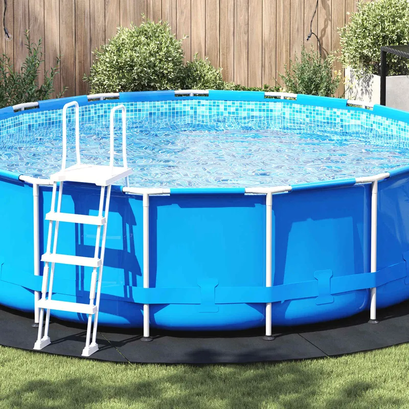 Poolmarkduk Svart Ø 428 cm Non-woven Tyg